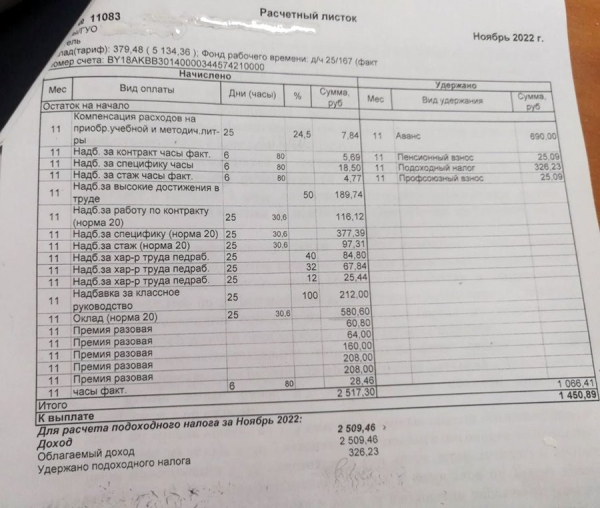 Посмотрите на «расчетник», заставивший уволиться учительницу с 22-летним стажем Посмотрите на «расчетник», заставивший уволиться учительницу с 22-летним стажем