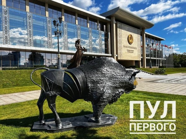 На территории Дворца Независимости появился зубр На территории Дворца Независимости появился зубр
