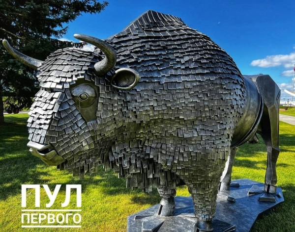 На территории Дворца Независимости появился зубр На территории Дворца Независимости появился зубр