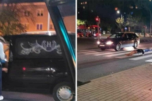 В Польше водитель катафалка потерял покойника посреди дороги В Польше водитель катафалка потерял покойника посреди дороги